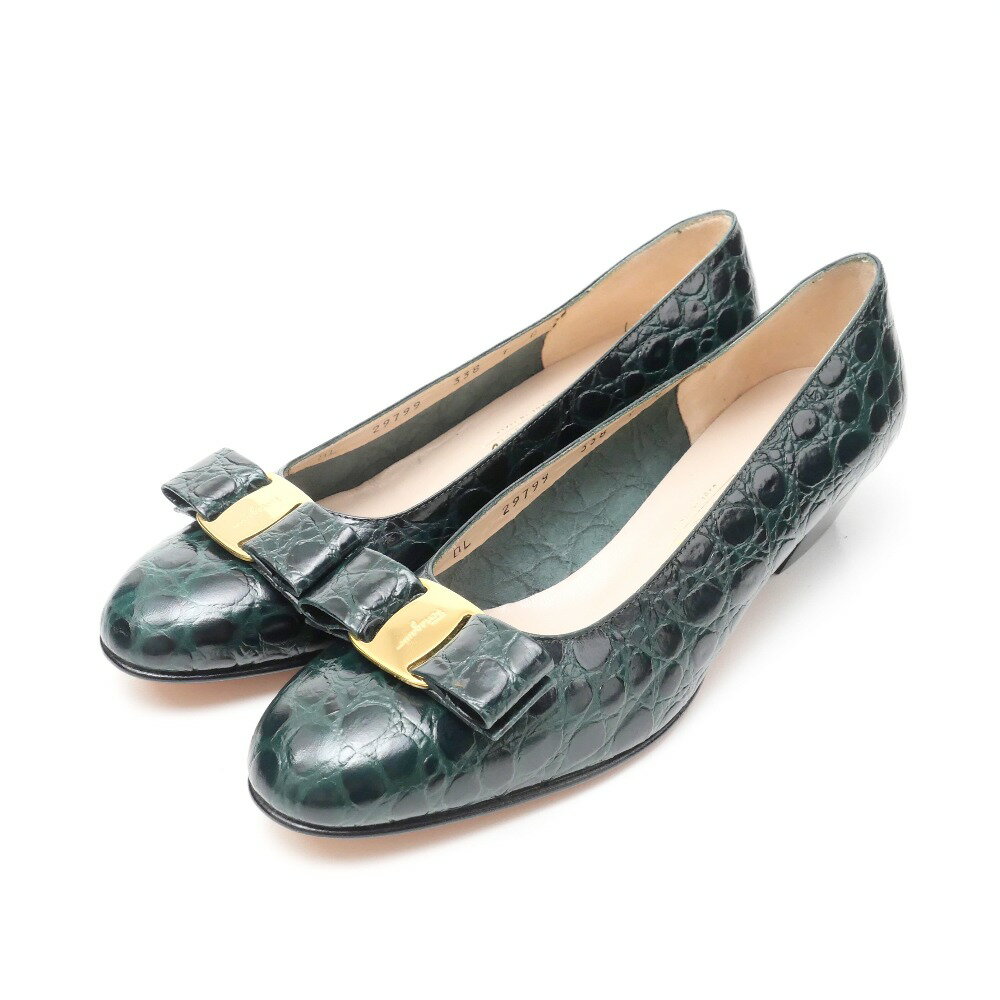 関税込☆FERRAGAMO☆クロコダイル風 レザーパンプス563 楽天市場】クロコ(ブランドフェラガモ)(パンプス|レディース