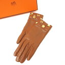 ■美品■HERMES エルメス グローブ サイズ7 セリエ メドール スタッズ 音符 金具付き フランス製 ブランド古着【中古】20250701/RA4877