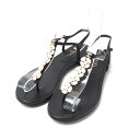 【SALE】CHANEL シャネル サンダル サイズ35C トングサンダル アンクルストラップ 靴 CC ココマーク イミテーションパール イタリア製 ブランド古着【中古】20250718/RA5537