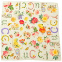 ■美品■GUCCI グッチ スカーフ 総シルク 花 昆虫 総柄 バンダナ ブランド古着【中古】20250718/RA5558(4)
