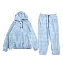 ■美品■Emporio Armani エンポリオ・アルマーニ セットアップ サイズXL/M ジャージー スウェット デニムプリント フーディー パーカー テーパ...
