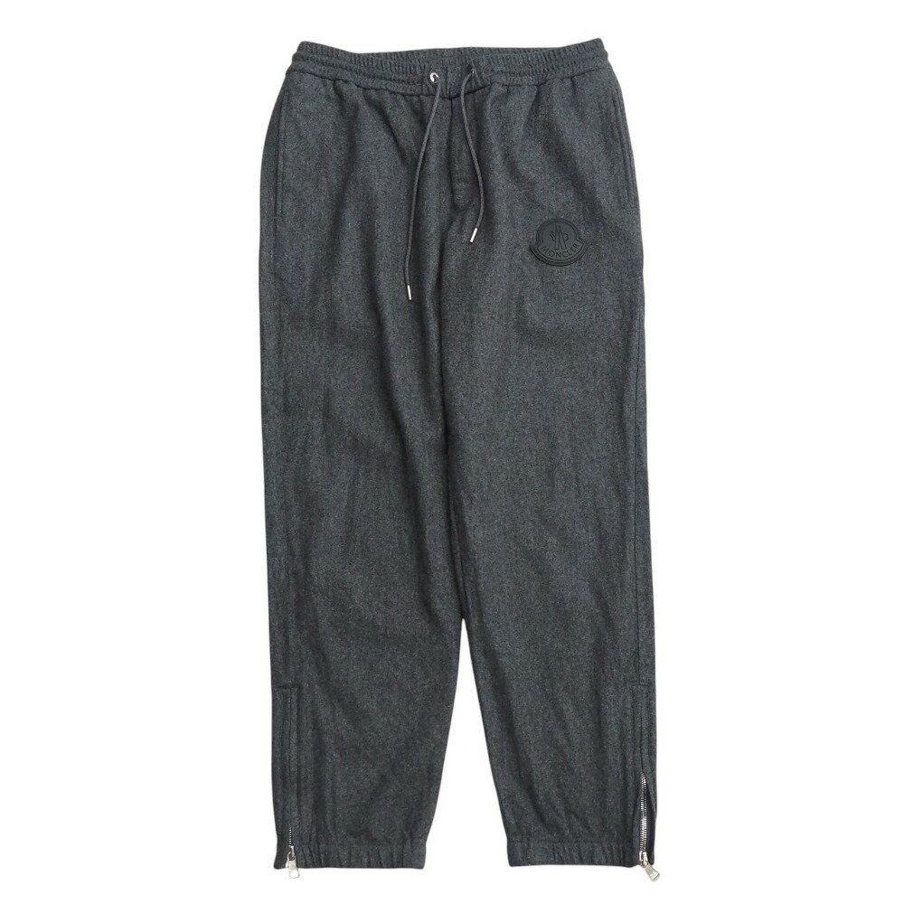 ■美品■MONCLER モンクレール パンツ サイズ46 テーパード スウェットパンツ ウール ロゴラバープレート イタリア製 ブランド古着【中古】20251114/RA6523