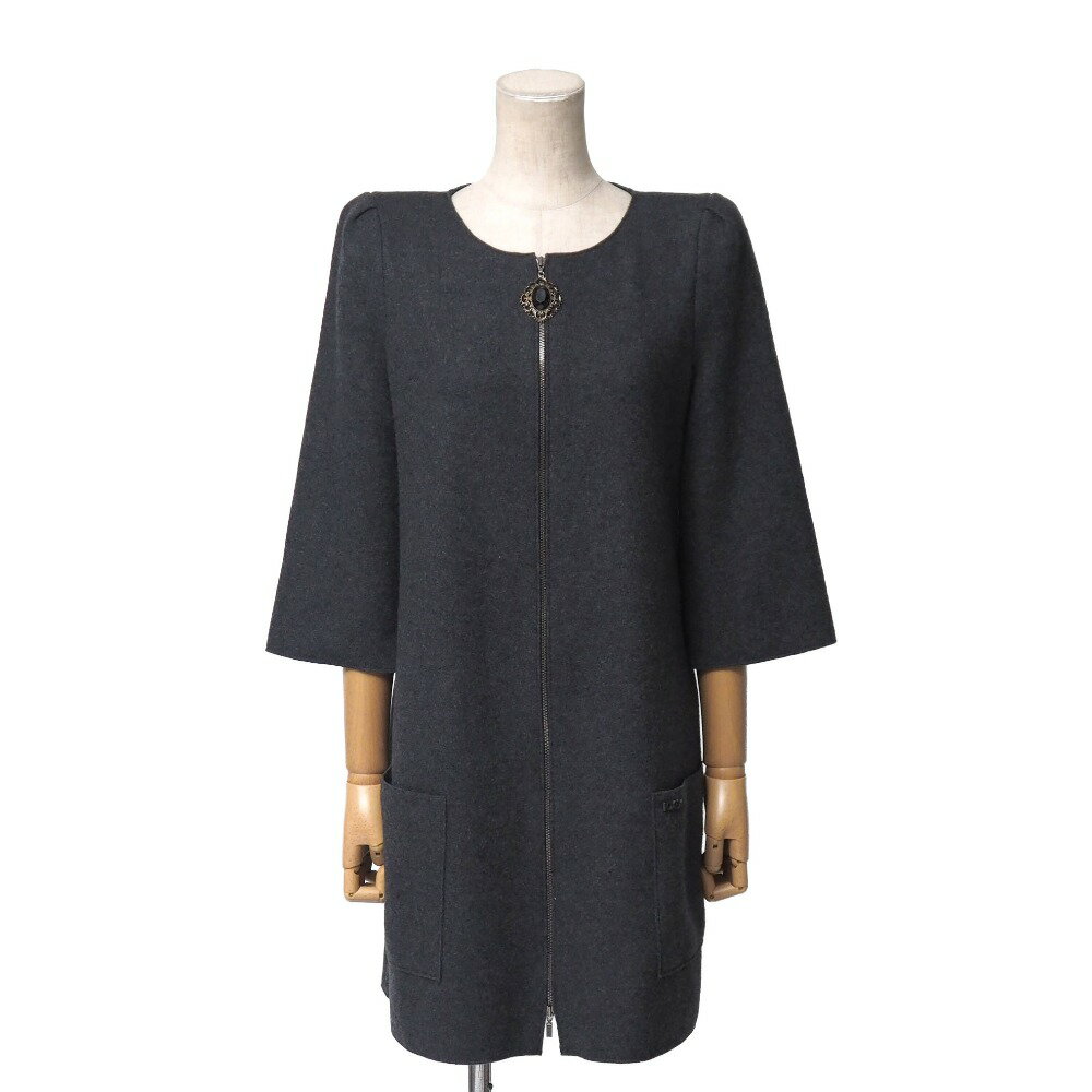 樂天商城 - ■美品■FOXEY フォクシー ワンピース サイズ40 ビジューファスナー ジップアップ ウール ブランド古着【中古】20260310/RA8340