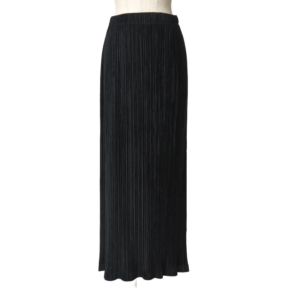 美品 イッセイミヤケ 総柄 タイト ロングスカート 花柄 ブラック グレー 3 PLEATS PLEASE ISSEY MIYAKE プリーツプリーズ イッセイミヤケ 1999AW