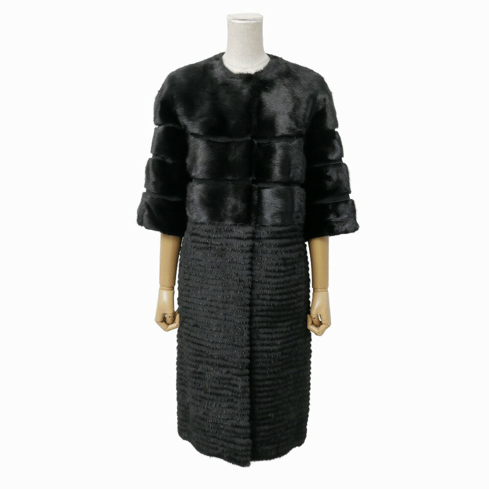 樂天商城 - ■美品■DAMA collection × SAGA FURS ダーマコレクション × サガファーズ コート サイズM ダークミンク ピッグスキン ノーカラー ファーコート 毛皮 ブランド古着【中古】20260521/RA9525
