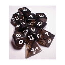 テーブルトーク RPG ダイスセット RPG Dice Set Transparent Smoke with White Numbers 10pc Koplow 高品質 耐久性 白数字 エッチング加工 透過スモークグレー 16mmから20mmサイズ 収納チューブ付き 軽量 持ち運び便利 英語版 日本語説明書なし(3)