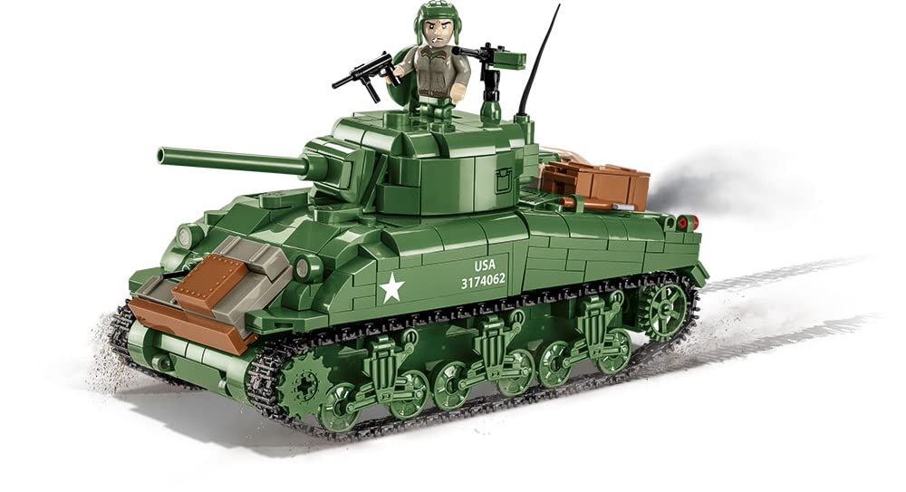 LEGO レゴブロック互換 組み立て式ブロック模型 M4シャーマン中戦車 COBI 3044 アメリカ軍 第二次世界大戦 615ピース 精密ディテール エンジン再現 360度回転砲塔 ハッチ開閉可能 戦車兵フィギュア付属 高耐久 プラスチック製 レゴ互換 コレクション向け 並行輸入品