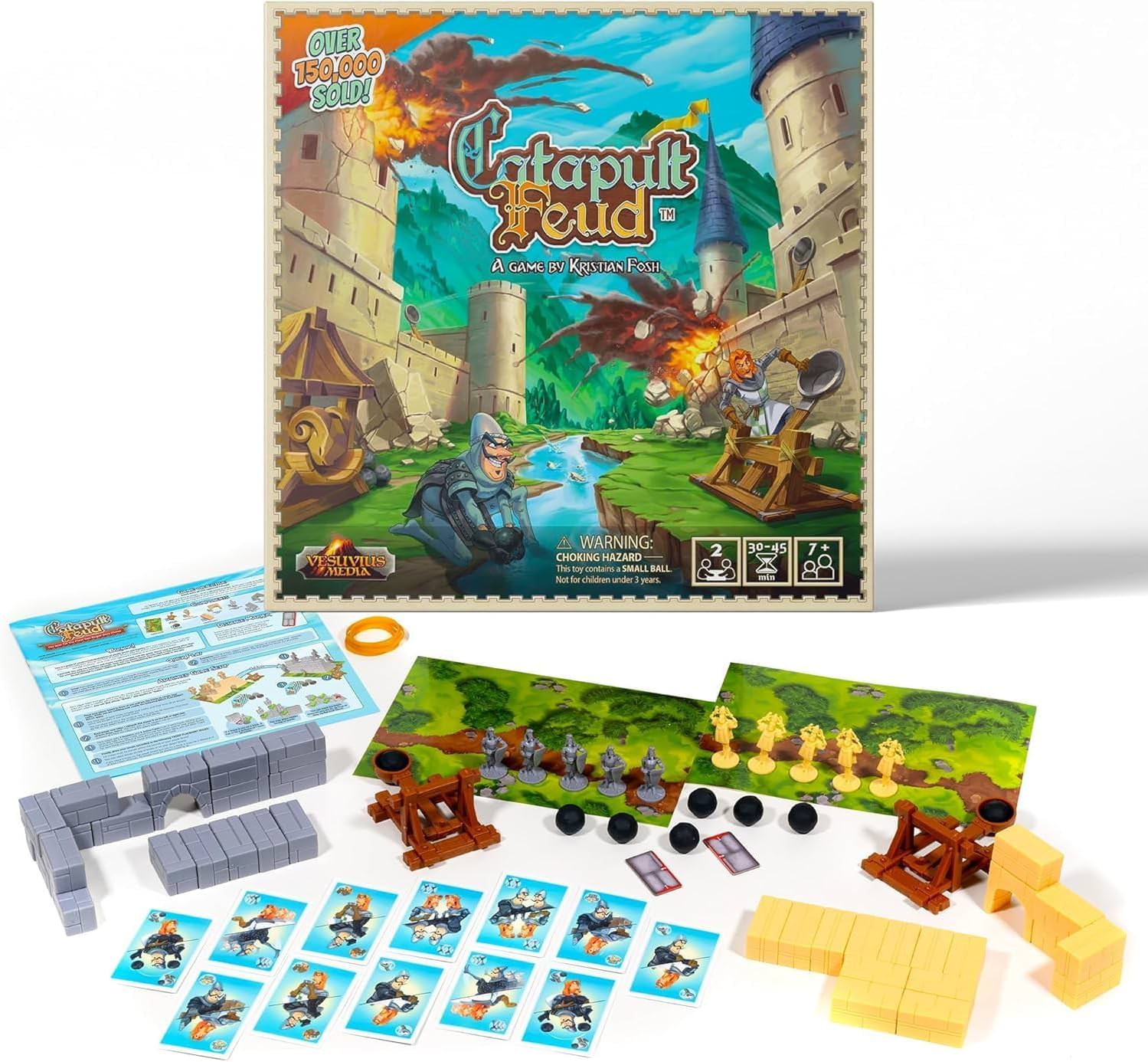 テーブルゲーム Catapult Feud 城の建設と戦略的部隊配置 カタパルト操作による白熱の家族向けバトル サバイバル形式の対戦と名家の古代兵器戦い 戦略シミュレーションとコミュニケーション促進に最適 英語版 日本語説明書なし