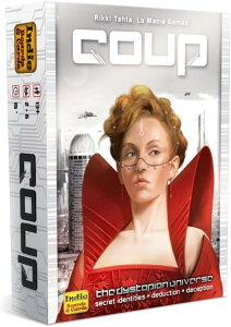 カードゲーム Coup 駆け引き 心理戦 鍵 握る スリリング 権力闘争 暗黒 未来社会 舞台 緊迫 権力闘争 テーブル 繰り広げられる ブラフ 戦略 勝敗 分ける テンポ 速い プレイヤー 影 実力者 相手 影響力 奪い 最後 輸入英語版 日本語説明書なし