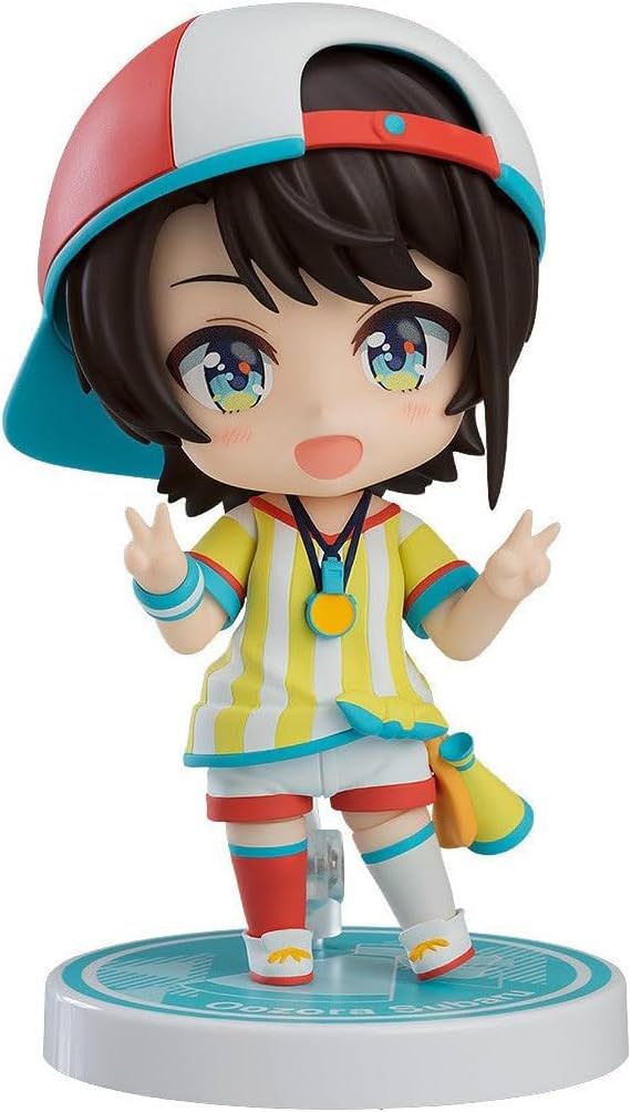 ねんどろいど 大空スバル ホロライブプロダクション 2期生 元気いっぱい 太陽少女 フィギュア 3種類表情パーツ 通常顔 キレ顔 メスバル顔 付属 マスコット スバルドダック ソーセージフォーク 専用台座 コンパクトサイズ 約100mm 並行輸入品