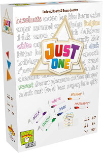 パーティーゲーム Just One Repos Production 協力型 3-7人対象 2019年ドイツ年間ゲーム大賞受賞 550単語収録 短時間20分完結 簡単ルール 子ども大人楽しめる ワード推測力連想力養成 単語ヒント消去ルール用意 英語版 日本語説明書なし