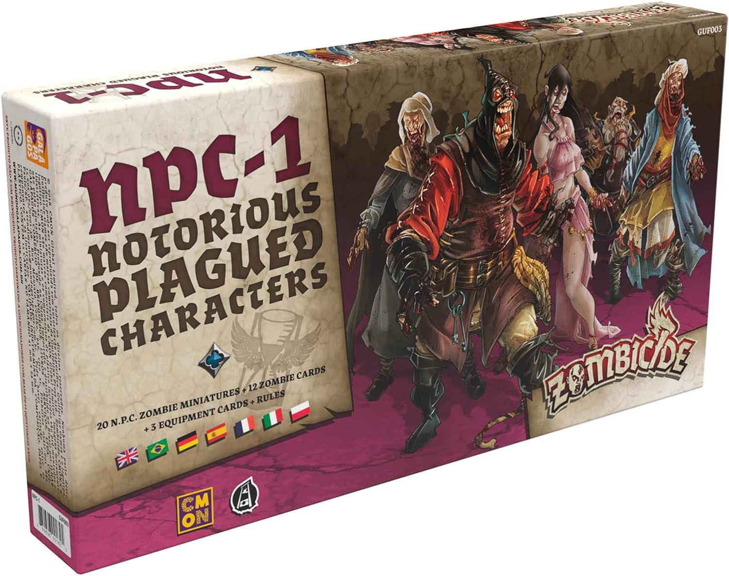 ボードゲーム Zombicide Black Plague NPC-1 拡張セット コマンド拡張 ゾンビナース ゾンビ刑務官 ゾンビダンサー ゾンビモア ゾンビドワーフ 専用ベース スポーンカード Vault武器 戦略的ゾンビサバイバル 英語版 日本語説明書なし