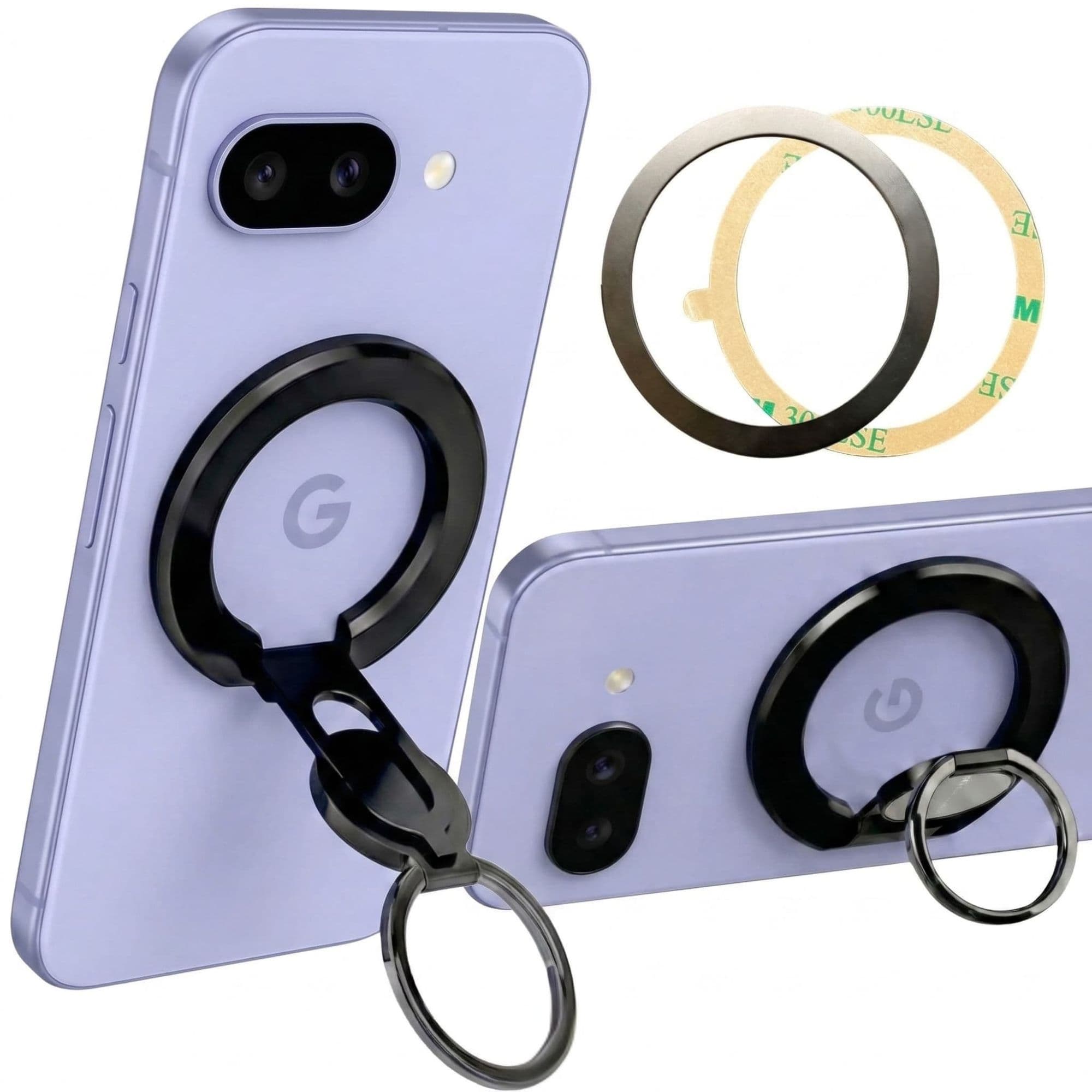 スマホリング MagSafe対応 全機種対応 Android iPhone Galaxy Xperia Pixel AQUOS Motorola 薄型5mm 360度回転 180度スイング N52ネオジム磁石 耐荷重2kg超 メタルリング付属 マグセーフ スタンド ホルダー グリップ 落下防止 スマートフォン 磁石 バンカーリング Nice Lab.