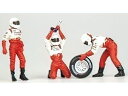 FIGURES - F1 PIT-STOP TOYOTA 2002 CAMBIO GOMME ANTERIORE - FIGURES - WHITE RED /Minichamps 1/43 フィギュア ミニカー