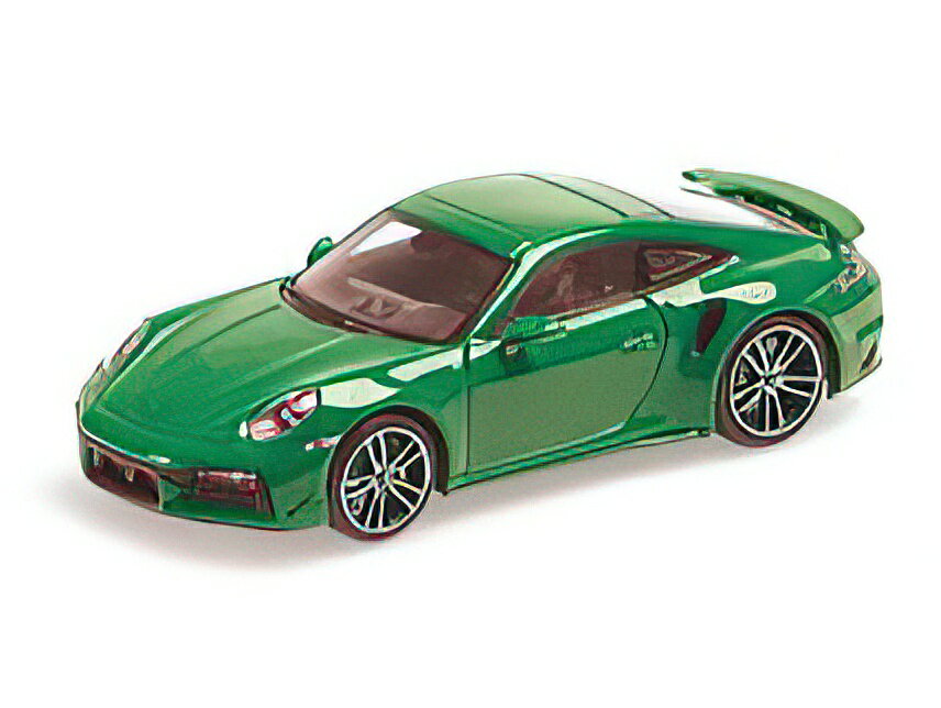 y\z2023N\PORSCHE - 911 992 TURBO S COUPE SPORT DESIGN 2021 - GREEN /Minichamps 1/43 ~jJ[