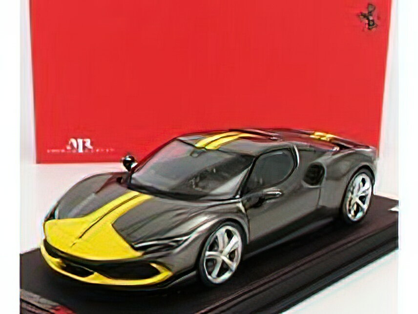 FERRARI - 296 GTB HYBRID 830HP V6 ASSETTO FIORANO 2021 - CON VETRINA GREY YELLOW /MRRNV 1/18 ~jJ[