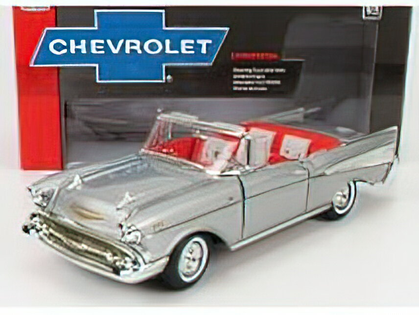 CHEVROLET - BEL AIR CABRIOLET OPEN 1957 - SILVER /AUTOWORLD 1/18 ~jJ[