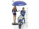 フィギュア- PILOTA VALENTINO ROSSI E RAGAZZA OMBRELLINA MOTOGP 2004 - WORLD CHAMPION ...