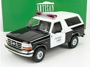 FORD USA - BRONCO OKLAHOMA HIGHWAY PATROL POLICE 1996 - BLACK WHITE /Greenlight 1/18 ミニカー