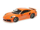 PORSCHE - 911 992 TURBO S COUPE N 20 SPORT DESIGN 2021 - ORANGE /Minichampsミニチャンプス 1/18 ミニカー