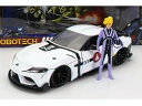 TOYOTA SUPRAトヨタスープラ WITH ROY FOCKER FIGURE ROBOTECH 2020 - WHITE BLACK /JADA 1/24 ミニカー