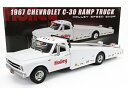 CHEVROLET - C-30 TRUCK RAMP CAR TRANSPORTER HOLLEY SPEED SHOP 1967 - WHITE /ACME 1/18 ミニカー