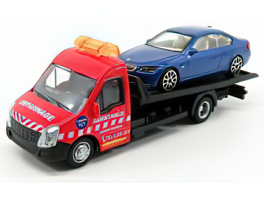 MERCEDES BENZベンツ SPRINTER SOCCORSO STRADALE WITH BMW 6-SERIES - CARRO ATTREZZI - WRECKER ROAD SERVICE - RED BLUE /BURAGO 1/43 ミニカー