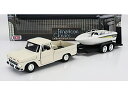 CHEVROLET C 10 FLEETSIDE PICK UP WITH TRAILER + BOAT 1966 CREAM WHITE/Motor Max 1/24ミニカー
