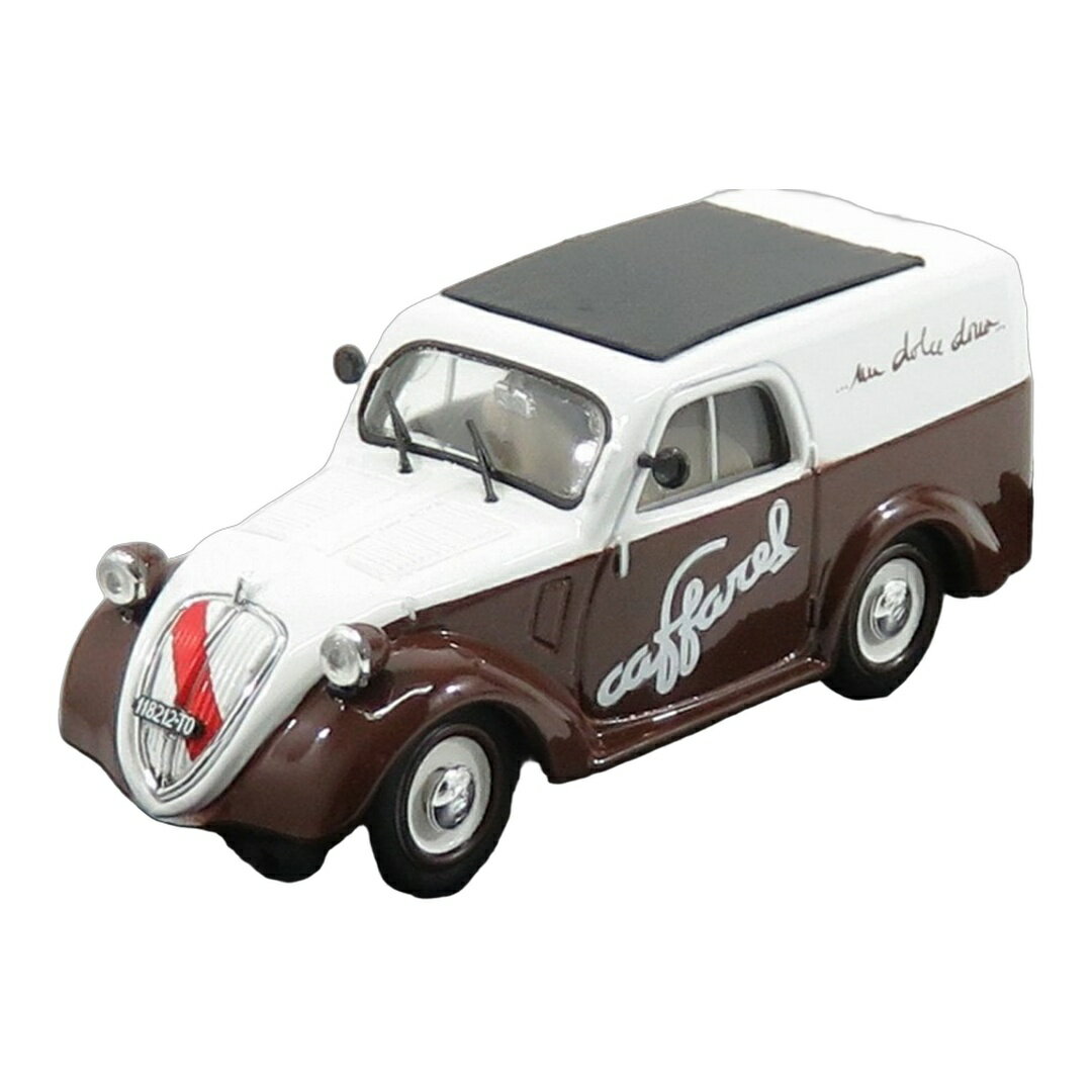 Fiatフィアット 500B バン Caffarelチョコレート 1950 ブラウン/ホワイト イタリアン・カロセッロ・シリーズ / BRUMM 1/43 ミニカー