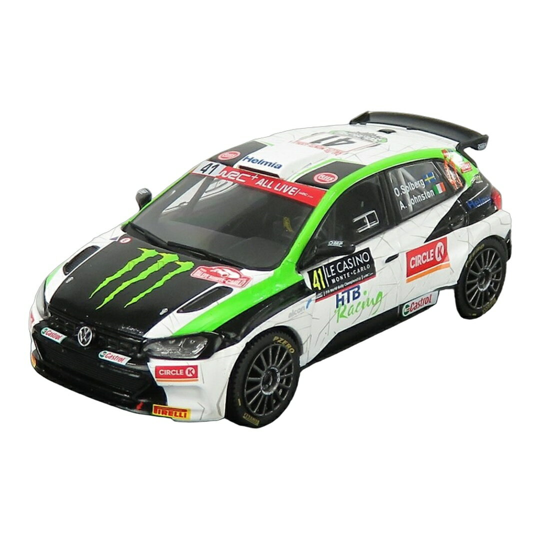 【予約】 VWフォルクスワーゲン Polo GTi R5 #41 ラリーモンテカルロ 2020 O.Solberg A.Johnston ホワイト ブラック グリーン / IXO 1/43 ミニカー