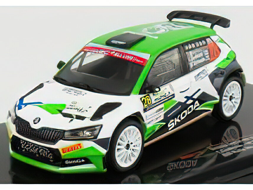 SKODA - FABIA R5 EVO N 28 RALLY MONZA 2020 E.LINDHOLM - M.KORHONEN - WHITE GREEN BLACK /IXO 1/43 ~jJ[