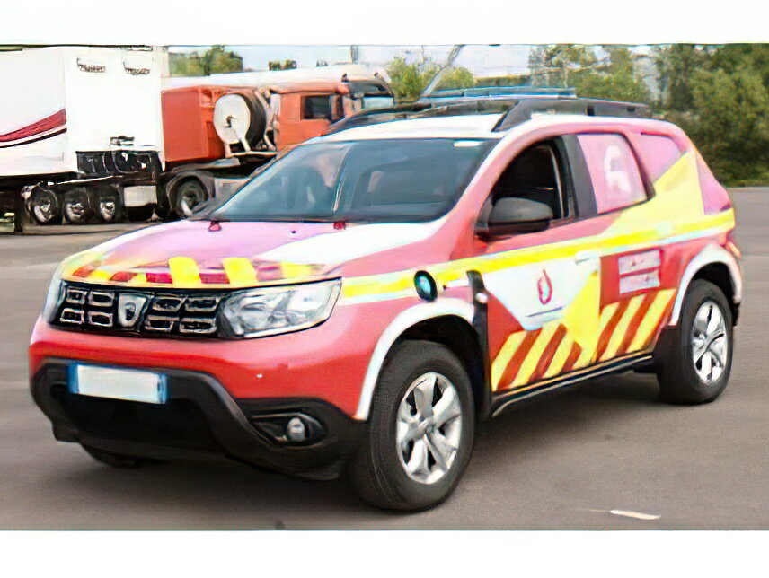 y\z1-3ȍ~\DACIA - DUSTER SAPEURS POMPIERS 57 MEDICAL 2020 - RED YELLOW /Norev 1/43 ~jJ[