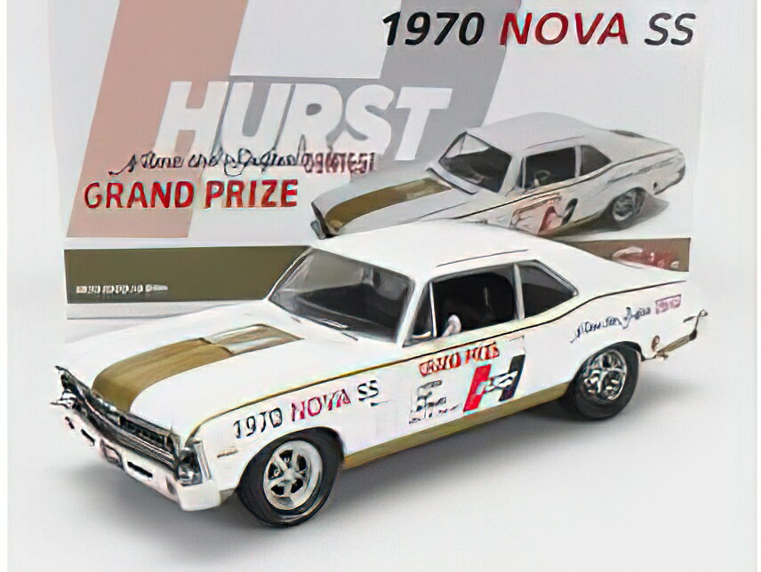 CHEVROLET NOVA SS COUPE HURST-A-MATIC RACING 1970 - WHITE GOLD/GMP 1/18~jJ[