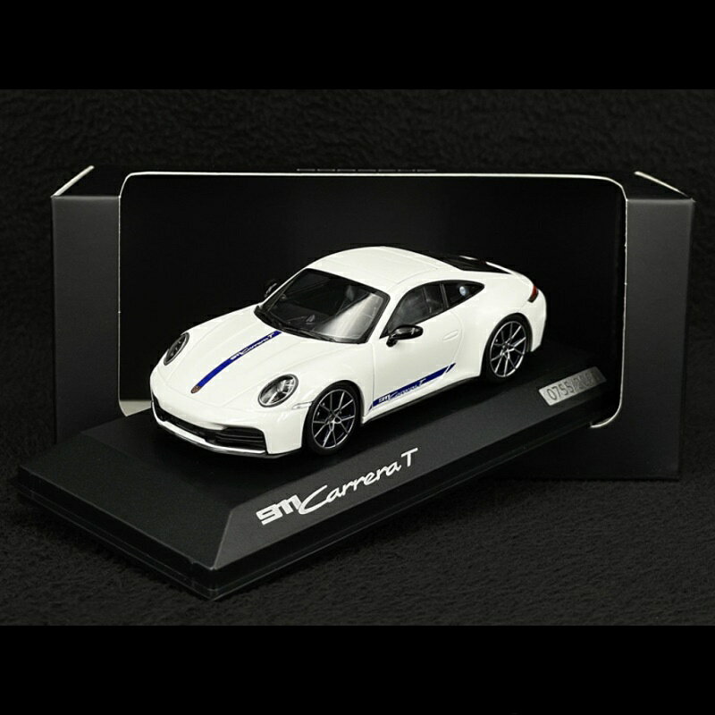 Porsche 911 Carrera T クーペ Type 992 Phase 2 2024 ホワイト ジェンティアンブルー/ MINICHAMPS 1/43 ポルシェディーラーモデルミニカー
