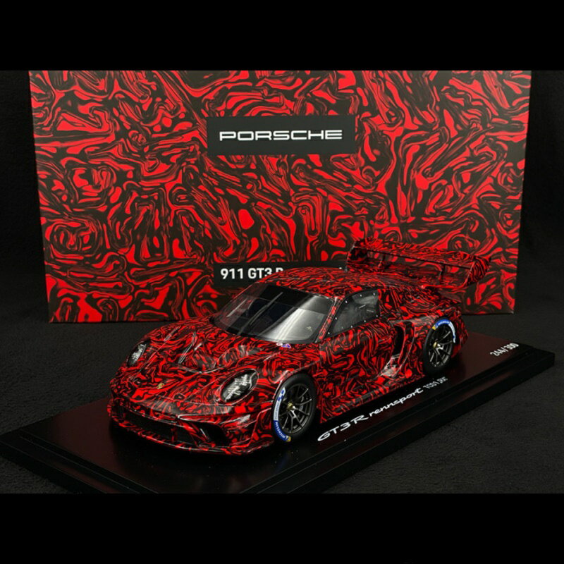 Rakuten - Porsche 911 GT3 R Rennsport Type 992 TC01 RX カモ レッド ブラック/ Spark 1/18 ポルシェディーラーモデルミニカー