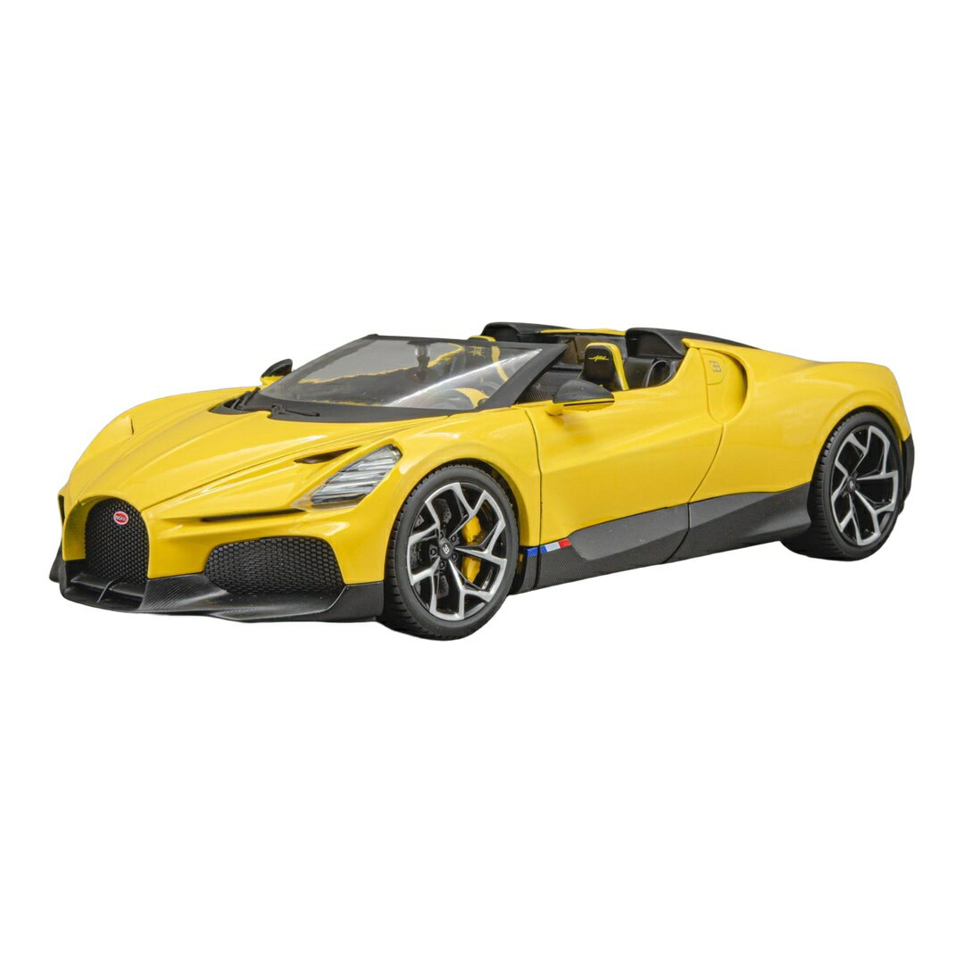 Rakuten - Bugattiブガッティ W16 Mistral ミストラル カブリオレ イエロー ブラック ダイキャストモデル ミニカー /Bburago 1/18