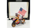HONDA RC211V N 69 MOTOGP NICKY HAYDEN 2006 WORLD CHAMPION WITH FIGURE AND FLAG B...