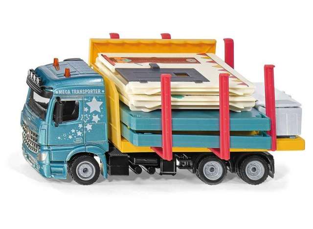 プレハブハウス Transporter ブルー/イエロー模型/ Siku1/50