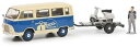 フォード FK1000 + trailer Vespa & figure ブルー/クリーム/ Schuco 1/43 ミニカー