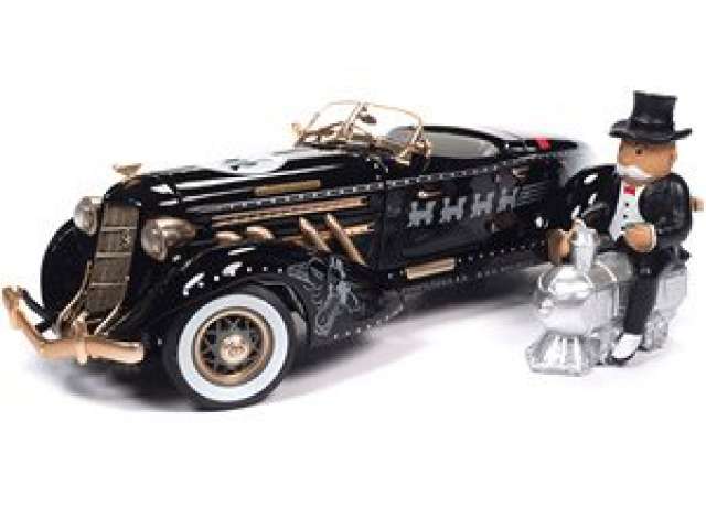 1935 オーバーン 851 スピードスター モノポリー ブラック マットゴールド/ AutoWorld 1/18 ミニカー