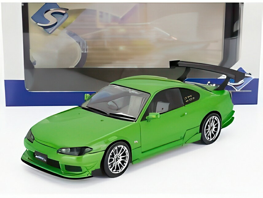 Hot Wheels - NISSAN シルビア (S15) クーペ SPEC-R エアロ 1999 グリーンメタリック/ SOLIDO 1/18 ミニカー