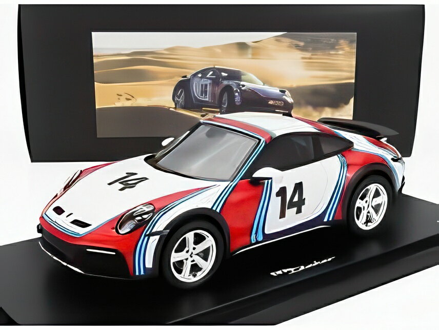 Rakuten - PORSCHE 911 992 クーペ マルティニレーシング N14 ダカールラリー 2023 ショーケース付 ホワイトブルーレッド/ Spark 1/18 911台限定ミニカー