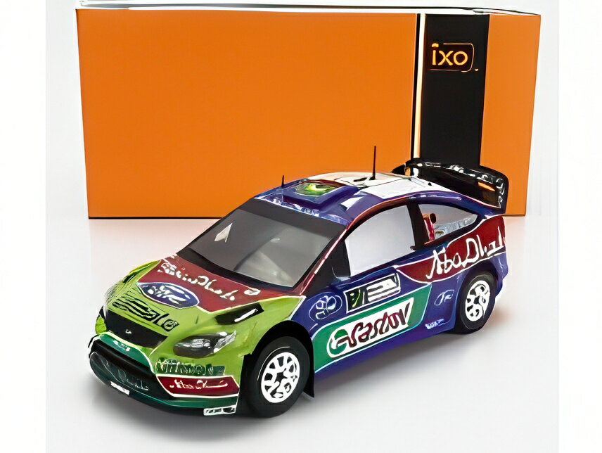 Rakuten - FORD ENGLAND FOCUS RS WRC09 N3 2位 ラリーサルディニア 2009 M.ヒルボネン ブルー レッド グリーン/ IXO 1/24 ミニカー