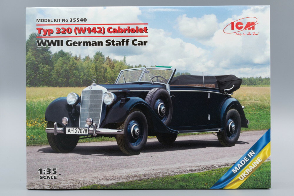 Mercedes-Benz Typ 320 (W142) Cabriolet WWII ドイツ軍将校車 モデルキット/ ICM 1/35 模型