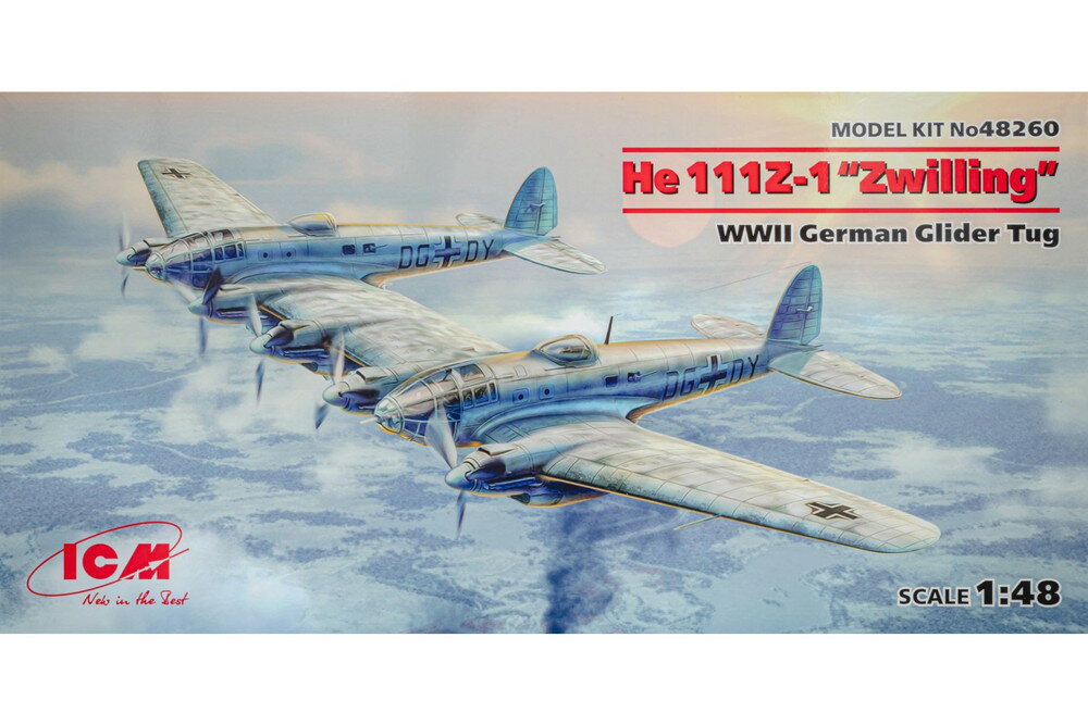 He 111Z-1 “Zwilling" WWII German Glider Tug モデルキット/ ICM 1/48 模型