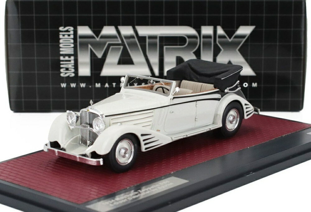 MAYBACH ツェッペリン DS8 カブリオレ オープン 1934 ホワイト/ Matrix 1/43 ミニカー