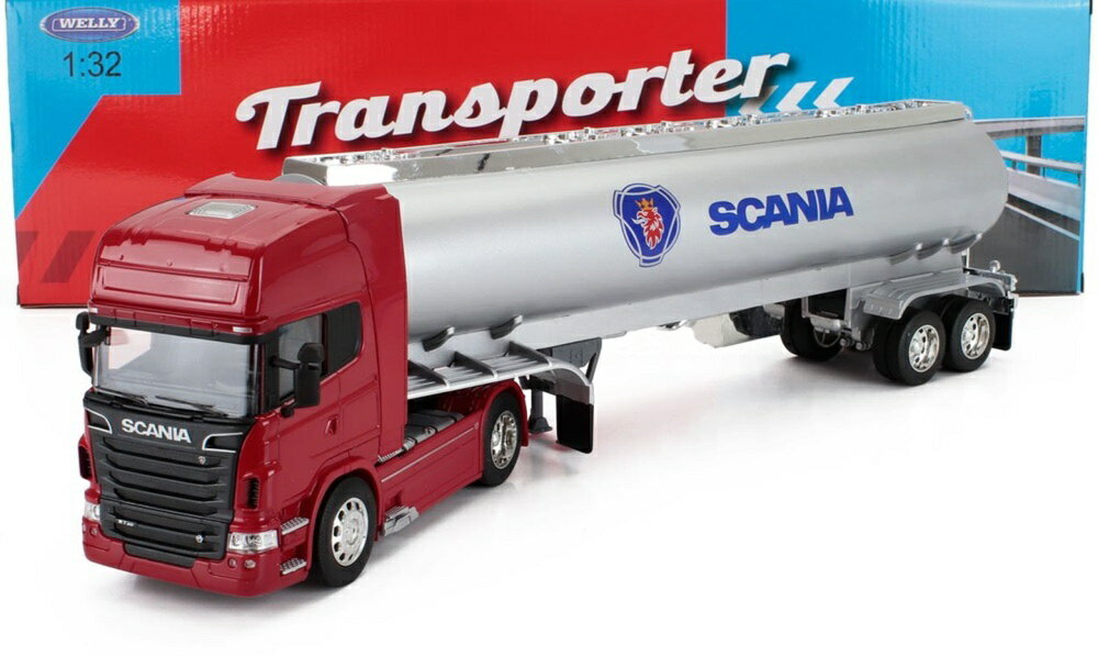 Rakuten - SCANIA R730 V8 タンクローリー 2011 レッド シルバー/ WELLY 1/32 ミニカー
