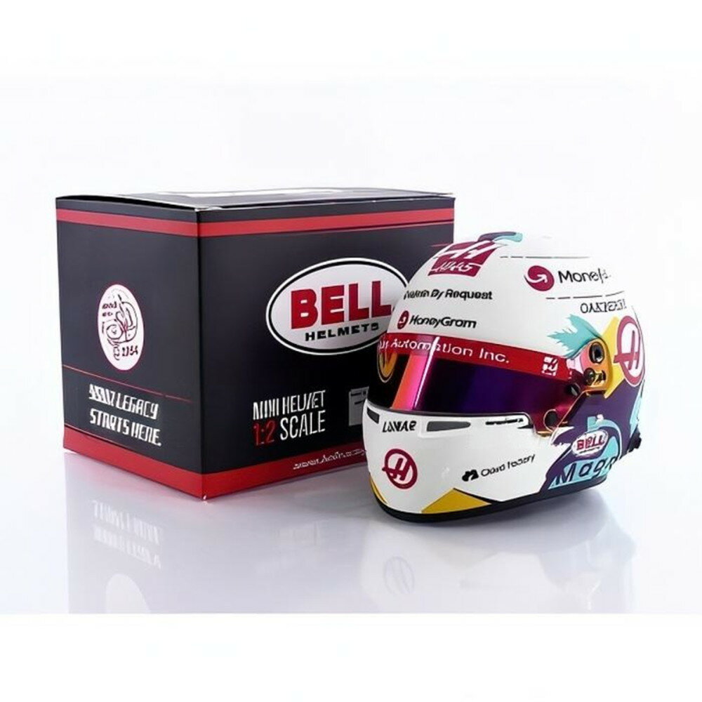 ケビン・マグヌッセン ヘルメット Haas 2024/ MINI HELMET 1/2 ミニカー