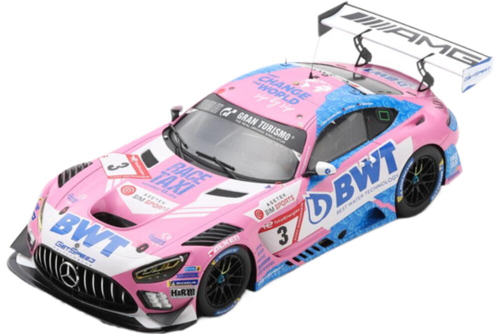 Mercedes Benz Amg Gt3 チーム Getspeed Performance 3 2位 24H Nurburugring 2022 A Christodoulou M Gotz F Schiller Con Vetrina Special Box Pink White Blue 18SG058/ Spark 1/18 ミニカー