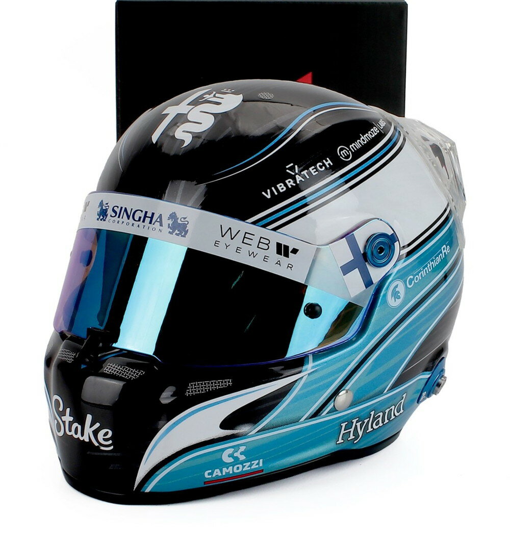 Rakuten - STILO ヘルメット F1 バルテリ・ボッタス チームALFA ROMEO STAKE KICK N77 2023シーズン ブルーホワイトブラック / MINI HELMET 1/2 ミニカー
